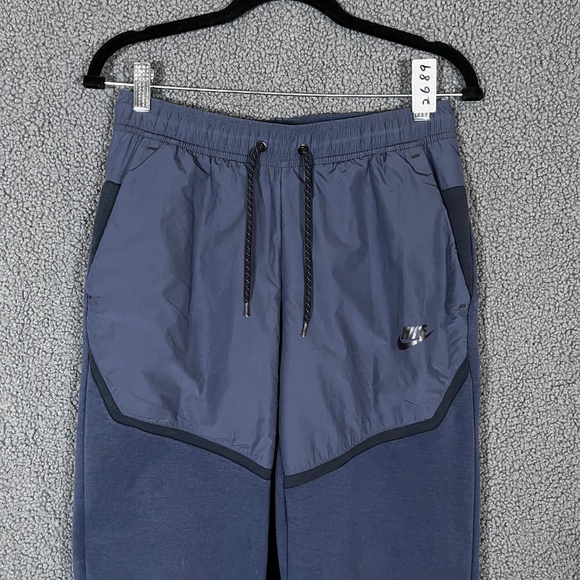 Nike Tech Fleece Woven Joggers Pants - Men's Size Small - Blue - Picture 2 of 9